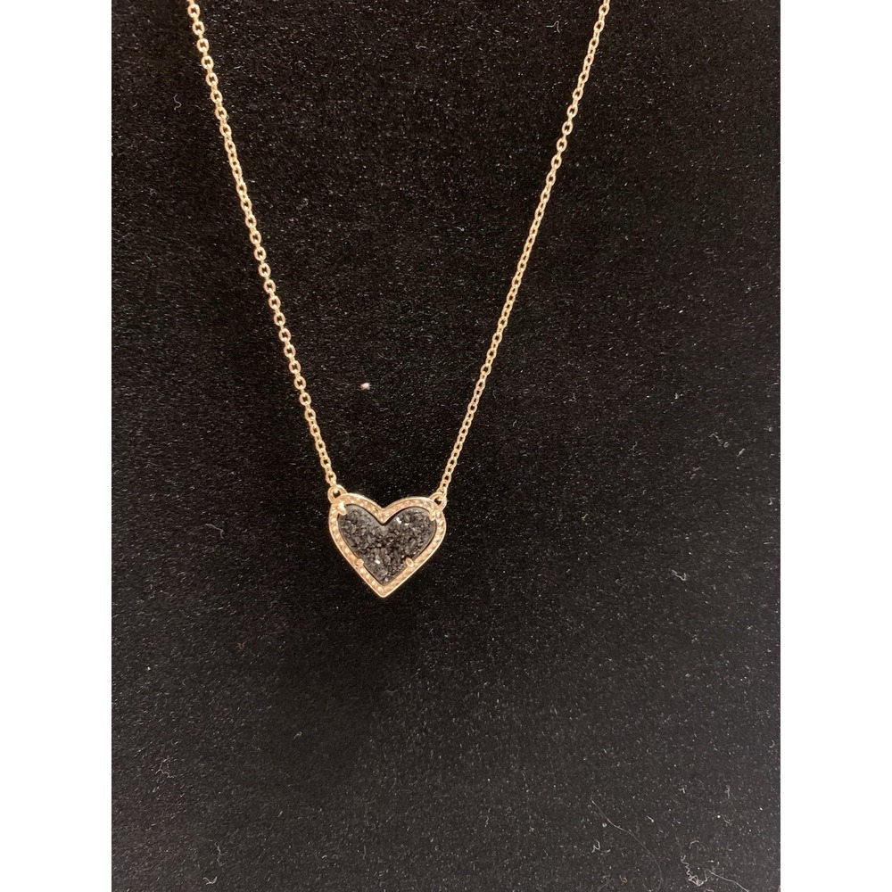 🖤 Kendra Scott Ari Heart Gold & Black Necklace
